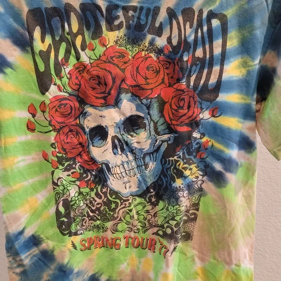 Grateful Dead Tie-Dye T-Shirt Liquid Blue Spring Tour 77 - Picture 3 of 6